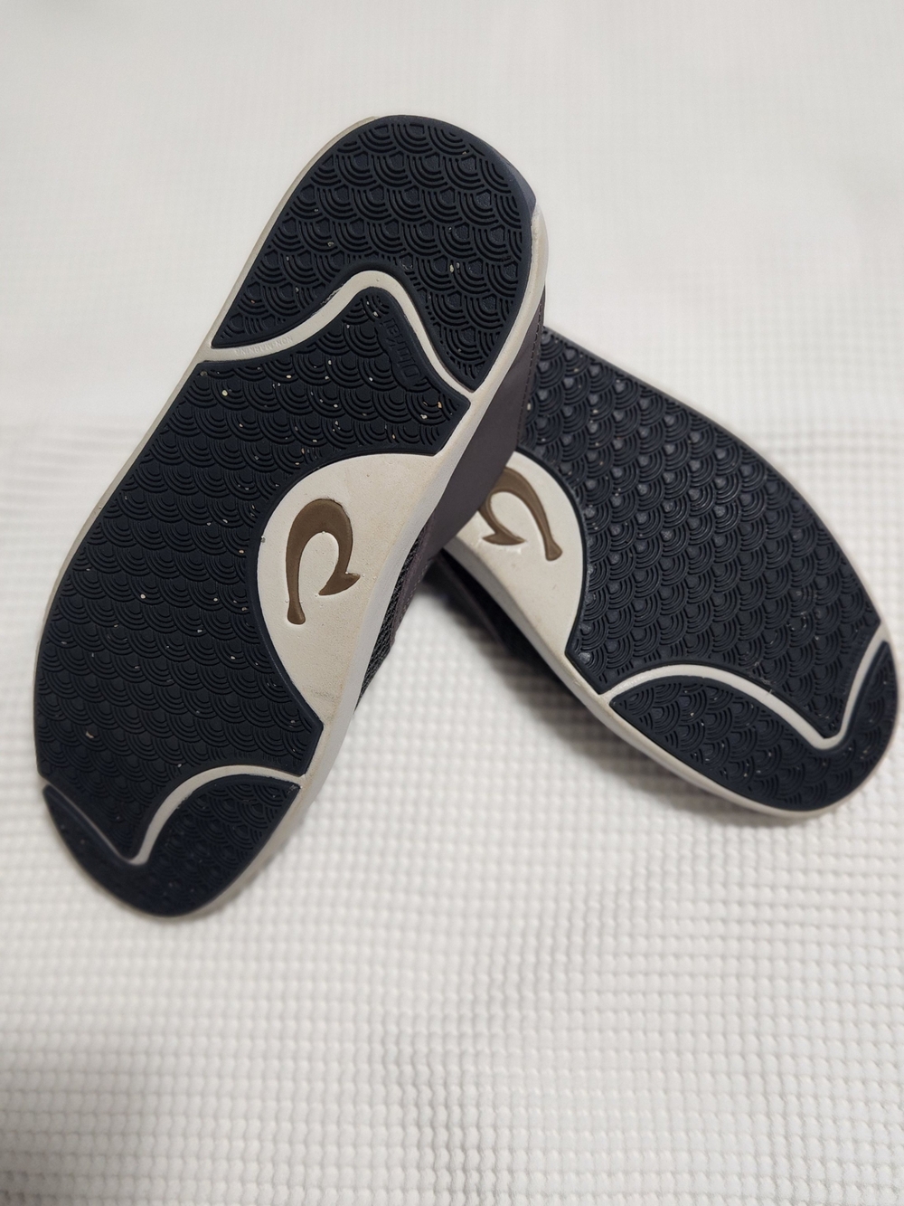 OluKai Gray Mesh Slip-On Loafers with White Sole and Gray Trim. Olukai LAE'AHI - Picture 5 of 6